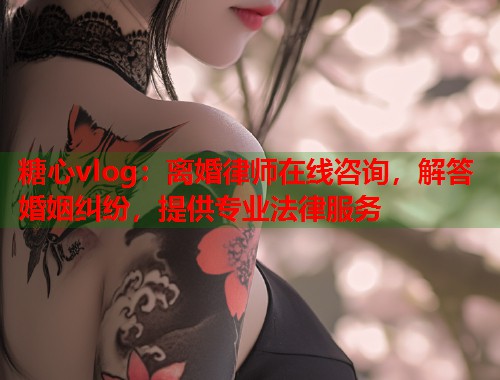 糖心vlog：离婚律师在线咨询，解答婚姻纠纷，提供专业法律服务